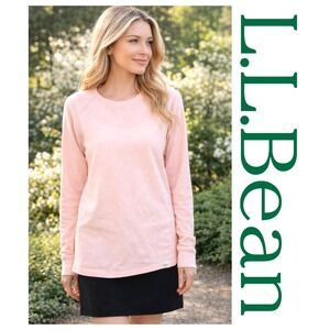 L.L. Bean Soft Pink Thermal Waffle Knit Base Layer Casual Minimalist Top M